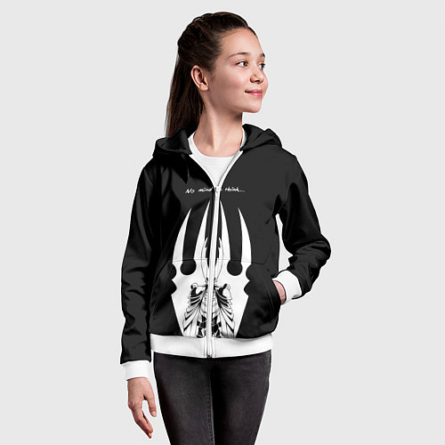 Детская толстовка на молнии Hollow Knight / 3D-Белый – фото 4