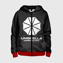 Толстовка на молнии детская Umbrella Corporation, цвет: 3D-красный