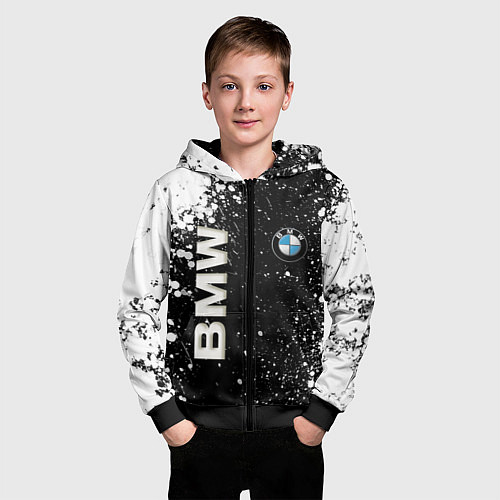 Детская толстовка на молнии BMW / 3D-Черный – фото 3