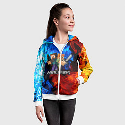 Толстовка на молнии детская MINECRAFT, цвет: 3D-белый — фото 2