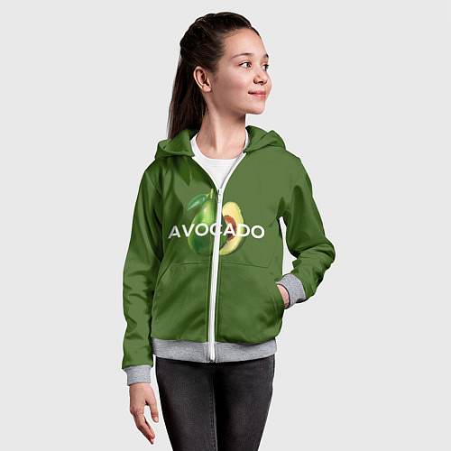 Детская толстовка на молнии АВОКАДО / 3D-Меланж – фото 4