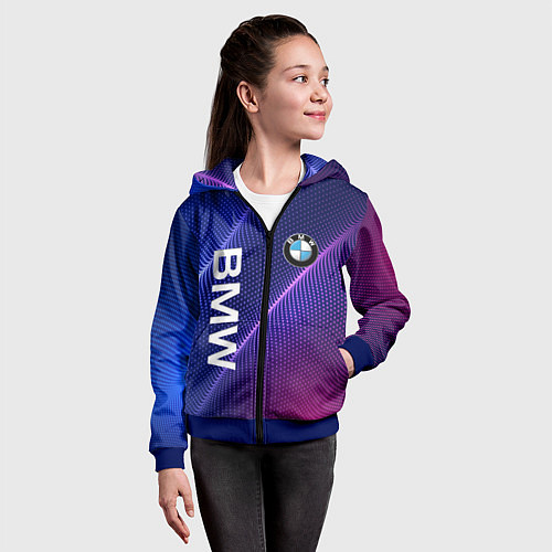 Детская толстовка на молнии BMW / 3D-Синий – фото 4
