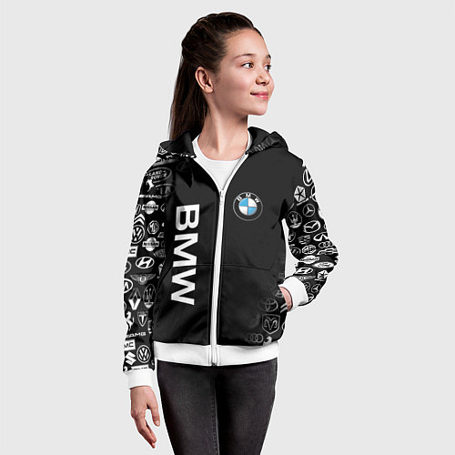 Детская толстовка на молнии BMW / 3D-Белый – фото 4