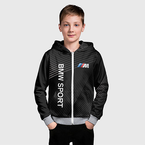 Детская толстовка на молнии BMW / 3D-Меланж – фото 3