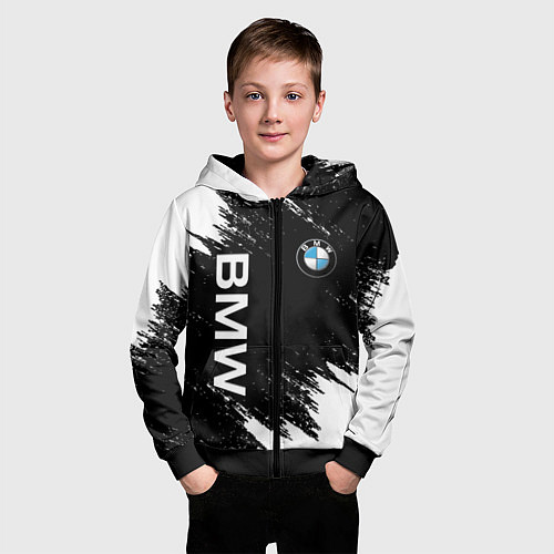 Детская толстовка на молнии BMW / 3D-Черный – фото 3