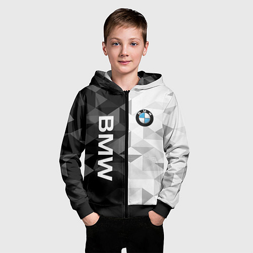 Детская толстовка на молнии BMW / 3D-Черный – фото 3