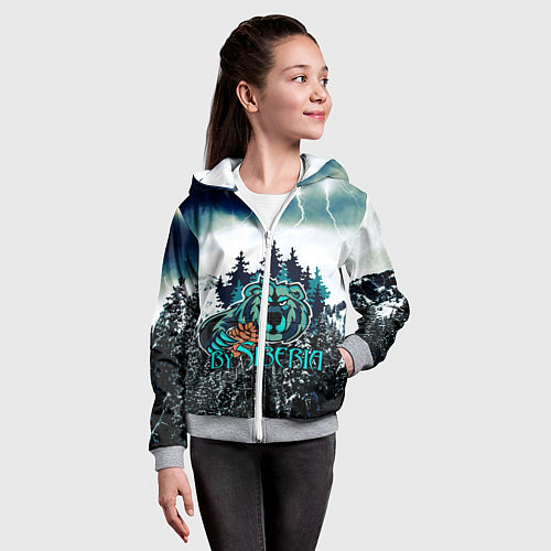 Детская толстовка на молнии Сибирь / 3D-Меланж – фото 4