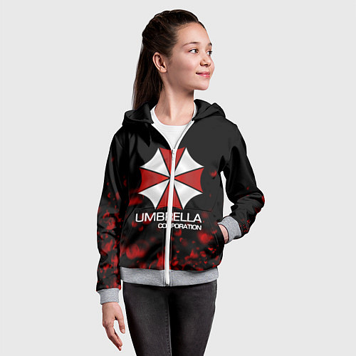 Детская толстовка на молнии UMBRELLA CORP / 3D-Меланж – фото 4