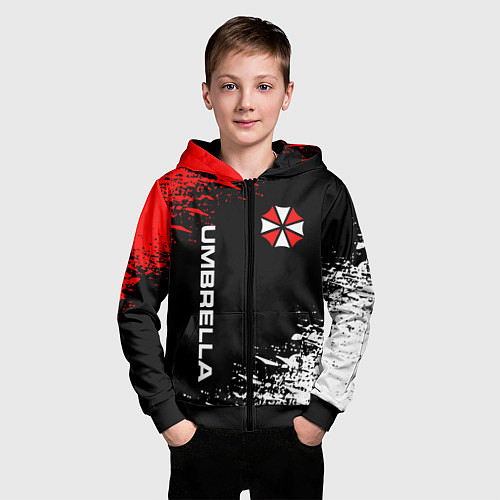 Детская толстовка на молнии UMBRELLA CORPORATION / 3D-Черный – фото 3