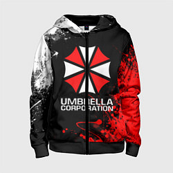 Толстовка на молнии детская UMBRELLA CORPORATION, цвет: 3D-черный