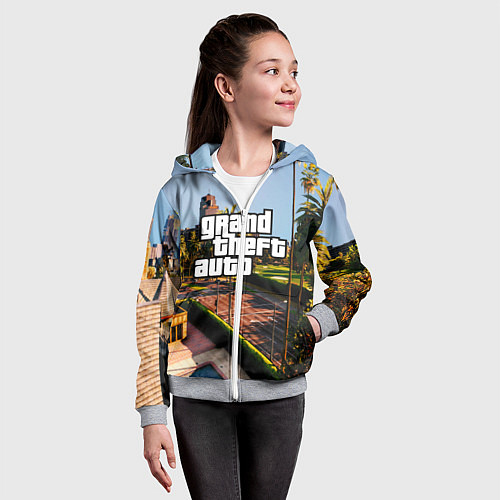 Детская толстовка на молнии Grand Theft Auto / 3D-Меланж – фото 4