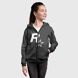 Толстовка на молнии детская ROCKSTAR, цвет: 3D-черный — фото 2
