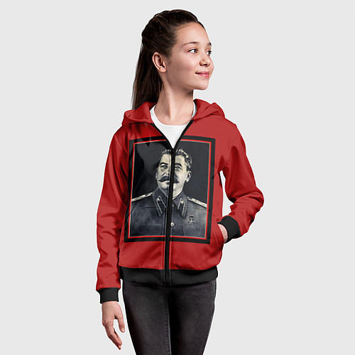 Детская толстовка на молнии Сталин / 3D-Черный – фото 4