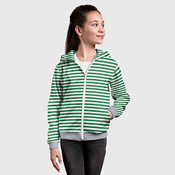 Толстовка на молнии детская Тельняшка пограничных войск, цвет: 3D-меланж — фото 2