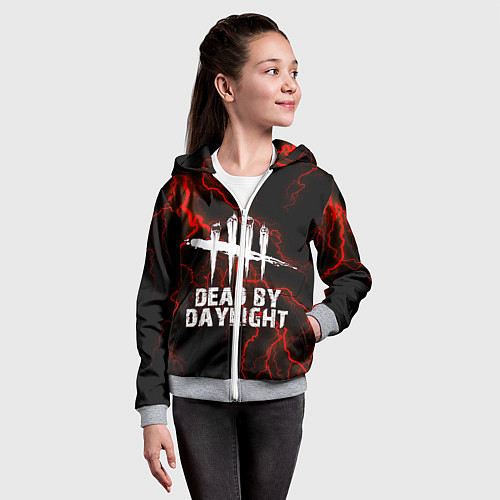 Детская толстовка на молнии Dead by Daylight / 3D-Меланж – фото 4