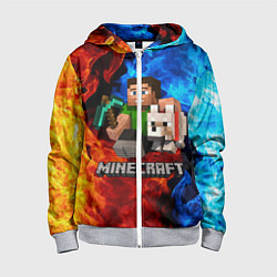 Толстовка на молнии детская MINECRAFT, цвет: 3D-меланж