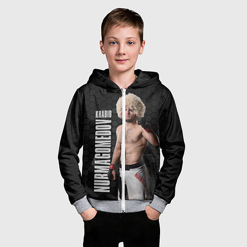 Детская толстовка на молнии Хабиб Нурмагомедов / 3D-Меланж – фото 3