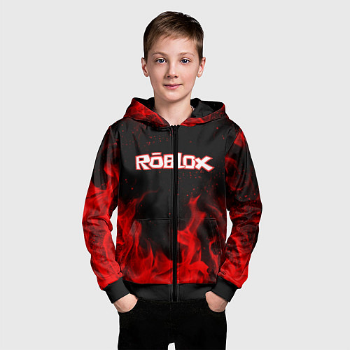 Детская толстовка на молнии ROBLOX / 3D-Черный – фото 3