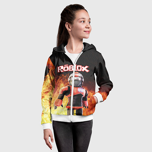 Детская толстовка на молнии ROBLOX / 3D-Белый – фото 4