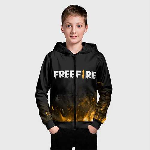 Детская толстовка на молнии Free Fire / 3D-Черный – фото 3