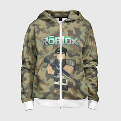 Детская толстовка на молнии Roblox 23 February Camouflage