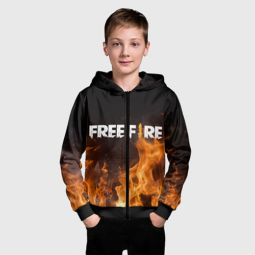 Детская толстовка на молнии FREE FIRE / 3D-Черный – фото 3