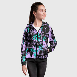 Толстовка на молнии детская КИСЫ, цвет: 3D-черный — фото 2