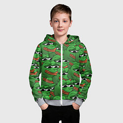 Толстовка на молнии детская Pepe The Frog, цвет: 3D-меланж — фото 2