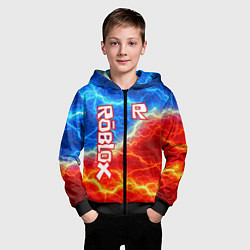 Толстовка на молнии детская ROBLOX, цвет: 3D-черный — фото 2