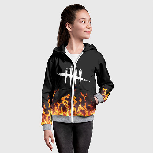 Детская толстовка на молнии DEAD BY DAYLIGHT / 3D-Меланж – фото 4