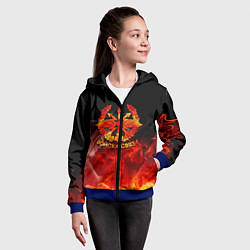 Толстовка на молнии детская Войска связи, цвет: 3D-синий — фото 2