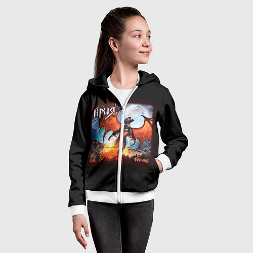 Детская толстовка на молнии Ария / 3D-Белый – фото 4