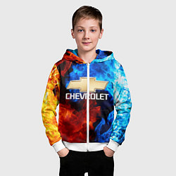 Толстовка на молнии детская CHEVROLET, цвет: 3D-белый — фото 2