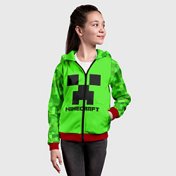 Толстовка на молнии детская MINECRAFT, цвет: 3D-красный — фото 2