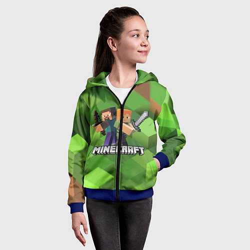 Детская толстовка на молнии MINECRAFT / 3D-Синий – фото 4
