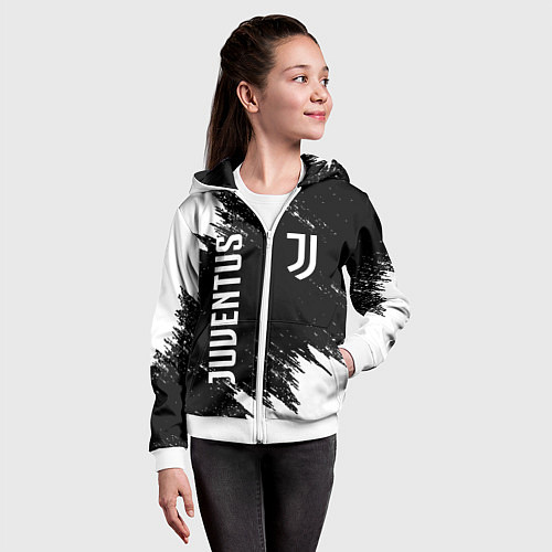 Детская толстовка на молнии JUVENTUS / 3D-Белый – фото 4