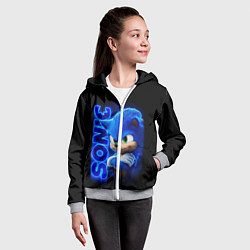 Толстовка на молнии детская SONIC, цвет: 3D-меланж — фото 2