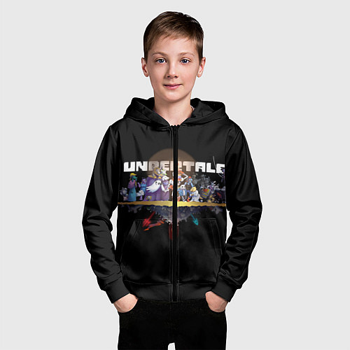 Детская толстовка на молнии Undertale / 3D-Черный – фото 3