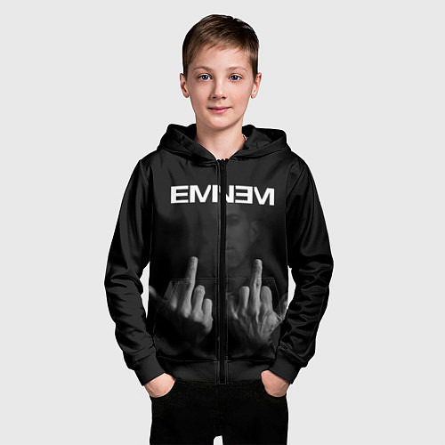 Детская толстовка на молнии EMINEM / 3D-Черный – фото 3
