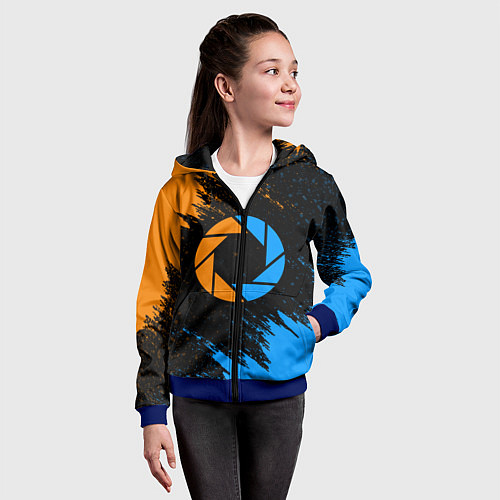 Детская толстовка на молнии PORTAL / 3D-Синий – фото 4