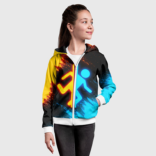 Детская толстовка на молнии PORTAL / 3D-Белый – фото 4