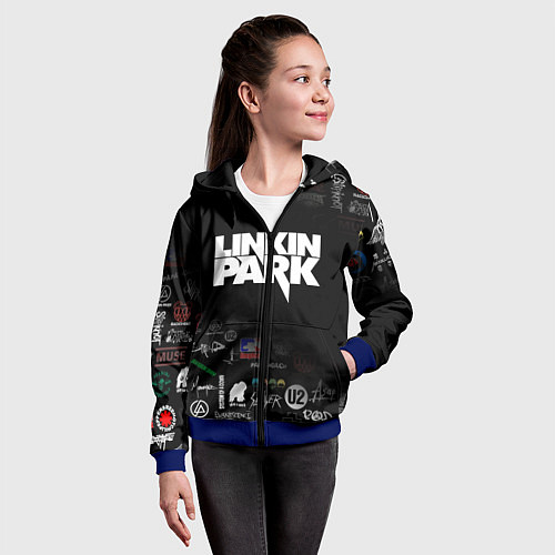 Детская толстовка на молнии LINKIN PARK / 3D-Синий – фото 4