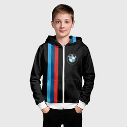 Толстовка на молнии детская BMW, цвет: 3D-белый — фото 2