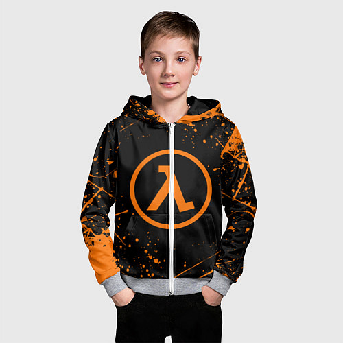 Детская толстовка на молнии HALF-LIFE / 3D-Меланж – фото 3