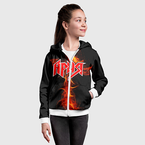 Детская толстовка на молнии Ария / 3D-Белый – фото 4