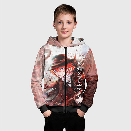 Детская толстовка на молнии Bungou Stray Dogs / 3D-Черный – фото 3