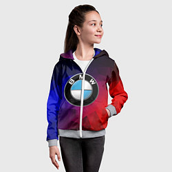 Толстовка на молнии детская BMW NEON, цвет: 3D-меланж — фото 2