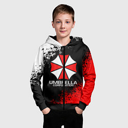 Толстовка на молнии детская RESIDENT EVIL UMBRELLA, цвет: 3D-черный — фото 2