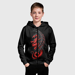Толстовка на молнии детская Red Dragon, цвет: 3D-черный — фото 2