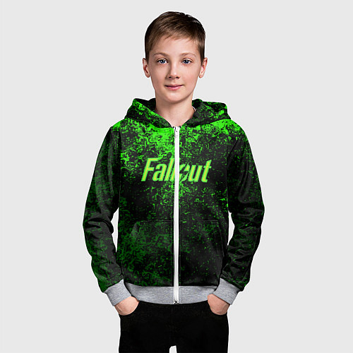 Детская толстовка на молнии FALLOUT / 3D-Меланж – фото 3